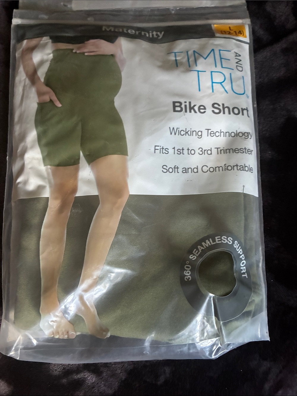 Time and Tru Olive Green Maternity Bike Shorts